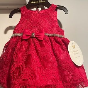 American princess # 6M # red baby girl formal dress princess elegant dress